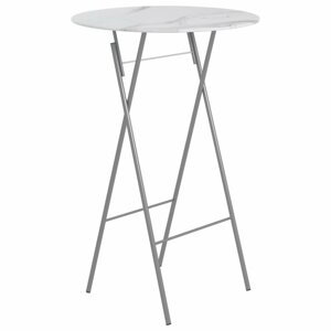 Skládací barový stůl 80 cm bílá / stříbrná Dekorhome