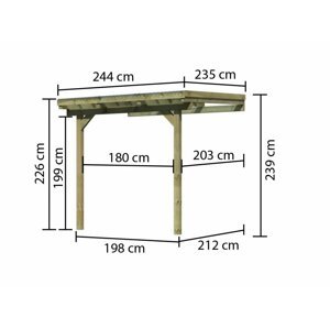 Dřevěná pergola ECO A 244 cm Dekorhome 235 cm,Dřevěná pergola ECO A 244 cm Dekorhome 235 cm