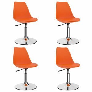 Otočné jídelní židle 4 ks umělá kůže / kov Dekorhome Oranžová,Otočné jídelní židle 4 ks umělá kůže / kov Dekorhome Oranžová