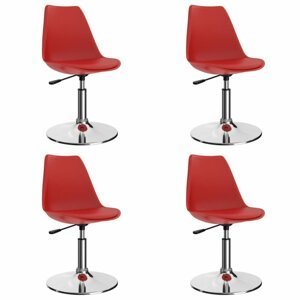 Otočné jídelní židle 4 ks umělá kůže / kov Dekorhome Červená,Otočné jídelní židle 4 ks umělá kůže / kov Dekorhome Červená