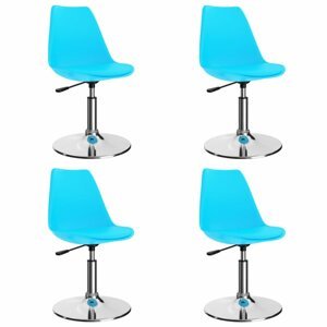 Otočné jídelní židle 4 ks umělá kůže / kov Dekorhome Světle modrá,Otočné jídelní židle 4 ks umělá kůže / kov Dekorhome Světle modrá
