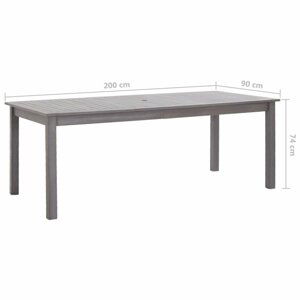 Zahradní stůl šedý Dekorhome 200x90x74 cm,Zahradní stůl šedý Dekorhome 200x90x74 cm