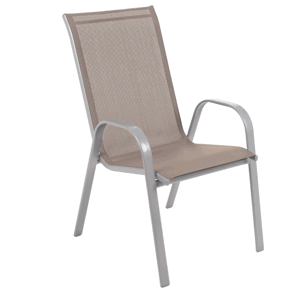 Zahradní židle ocel / textilie Šedohnědá taupe,Zahradní židle ocel / textilie Šedohnědá taupe