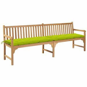 Zahradní lavička s poduškou 240 cm Dekorhome Zelená,Zahradní lavička s poduškou 240 cm Dekorhome Zelená