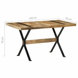 Jídelní stůl dřevo / ocel Dekorhome 140x70x76 cm,Jídelní stůl dřevo / ocel Dekorhome 140x70x76 cm