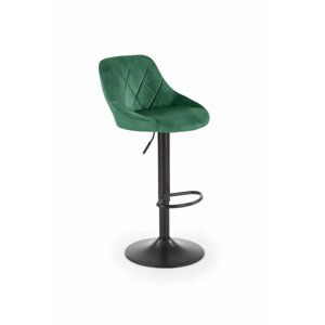 Barová židle H101 samet / kov Tmavě zelená,Barová židle H101 samet / kov Tmavě zelená
