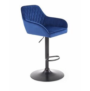 Barová židle H103 samet / kov Modrá,Barová židle H103 samet / kov Modrá