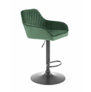 Barová židle H103 samet / kov Tmavě zelená,Barová židle H103 samet / kov Tmavě zelená