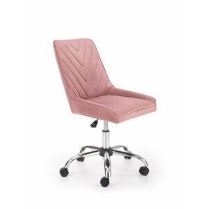 Kancelářská židle RICO samet / chrom Světle růžová,Kancelářská židle RICO samet / chrom Světle růžová