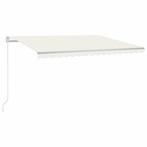 Ručně zatahovací markýza s LED světlem 450x300 cm Dekorhome Krémová,Ručně zatahovací markýza s LED světlem 450x300 cm Dekorhome Krémová