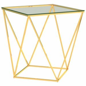 Konferenční stolek nerezová ocel / sklo Dekorhome Zlatá,Konferenční stolek nerezová ocel / sklo Dekorhome Zlatá