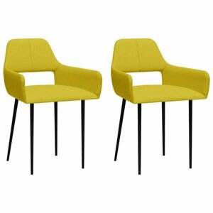 Jídelní židle 2 ks látka / kov Dekorhome Žlutá,Jídelní židle 2 ks látka / kov Dekorhome Žlutá