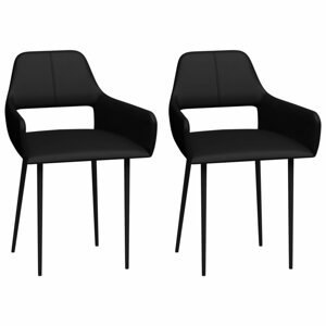 Jídelní židle 2 ks umělá kůže / kov Dekorhome Černá,Jídelní židle 2 ks umělá kůže / kov Dekorhome Černá