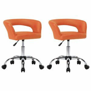 Jídelní židle 2 ks umělá kůže / kov Dekorhome Oranžová,Jídelní židle 2 ks umělá kůže / kov Dekorhome Oranžová