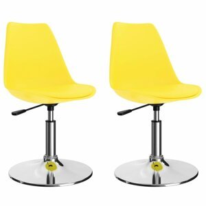 Otočné jídelní židle 2 ks umělá kůže / kov Dekorhome Žlutá,Otočné jídelní židle 2 ks umělá kůže / kov Dekorhome Žlutá