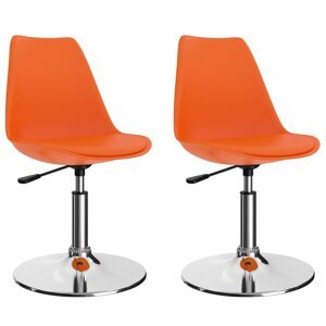Otočné jídelní židle 2 ks umělá kůže / kov Dekorhome Oranžová,Otočné jídelní židle 2 ks umělá kůže / kov Dekorhome Oranžová