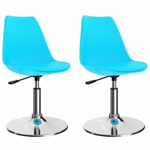 Otočné jídelní židle 2 ks umělá kůže / kov Dekorhome Světle modrá,Otočné jídelní židle 2 ks umělá kůže / kov Dekorhome Světle modrá
