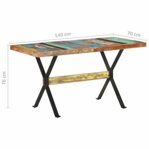Jídelní stůl dřevo / ocel Dekorhome 140x70x76 cm,Jídelní stůl dřevo / ocel Dekorhome 140x70x76 cm