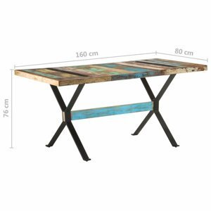 Jídelní stůl dřevo / ocel Dekorhome 160x80x76 cm,Jídelní stůl dřevo / ocel Dekorhome 160x80x76 cm