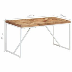 Jídelní stůl hnědá / bílá Dekorhome 140x70x76 cm,Jídelní stůl hnědá / bílá Dekorhome 140x70x76 cm