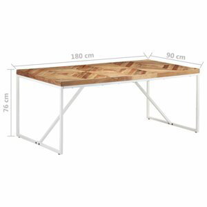 Jídelní stůl hnědá / bílá Dekorhome 180x90x76 cm,Jídelní stůl hnědá / bílá Dekorhome 180x90x76 cm