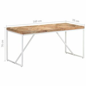 Jídelní stůl hnědá / bílá Dekorhome 160x70x76 cm,Jídelní stůl hnědá / bílá Dekorhome 160x70x76 cm