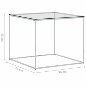 Konferenční stolek stříbrný Dekorhome 50x50x43 cm,Konferenční stolek stříbrný Dekorhome 50x50x43 cm