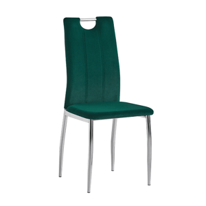 Jídelní židle OLIVA NEW látka / ekokůže / chrom Smaragdová,Jídelní židle OLIVA NEW látka / ekokůže / chrom Smaragdová