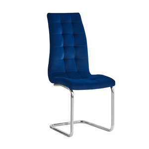 Jídelní židle SALOMA NEW samet / chrom Modrá,Jídelní židle SALOMA NEW samet / chrom Modrá