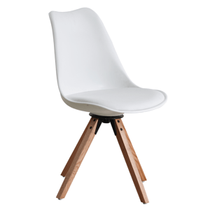 Jídelní židle ETOSA ekokůže / plast / dřevo Bílá,Jídelní židle ETOSA ekokůže / plast / dřevo Bílá