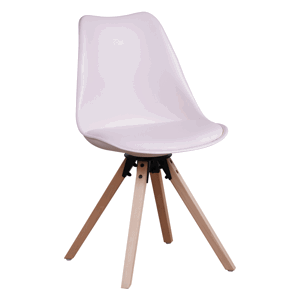Jídelní židle ETOSA ekokůže / plast / dřevo Světle růžová,Jídelní židle ETOSA ekokůže / plast / dřevo Světle růžová