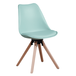 Jídelní židle ETOSA ekokůže / plast / dřevo Mentolová,Jídelní židle ETOSA ekokůže / plast / dřevo Mentolová