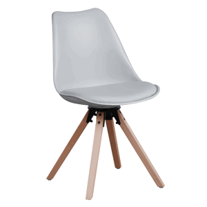 Jídelní židle ETOSA ekokůže / plast / dřevo Světle šedá,Jídelní židle ETOSA ekokůže / plast / dřevo Světle šedá