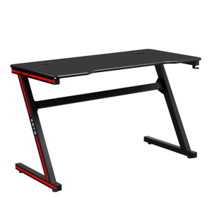 Herní stůl MACKENZIE s LED osvětlením černá / červená 120 cm,Herní stůl MACKENZIE s LED osvětlením černá / červená 120 cm