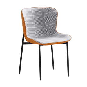 Jídelní židle ADIANA látka / ekokůže / kov Oranžová,Jídelní židle ADIANA látka / ekokůže / kov Oranžová