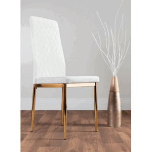 Jídelní židle DEVONA bílá / zlatá Tempo Kondela