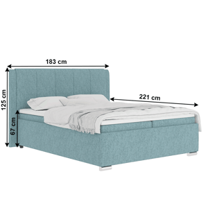 Boxspringová postel LORENA mentolová 160 x 200 cm,Boxspringová postel LORENA mentolová 160 x 200 cm