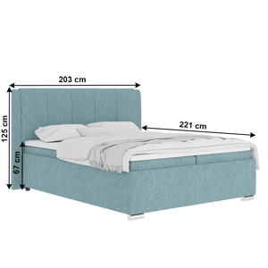 Boxspringová postel LORENA mentolová 180 x 200 cm,Boxspringová postel LORENA mentolová 180 x 200 cm