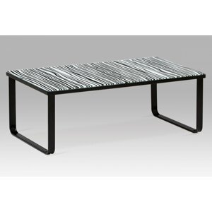 Konferenční stolek sklo s potiskem / kov Autronic Černá / bílá