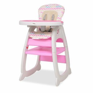 Dětská jídelní židlička 3v1 se stolkem Dekorhome Růžová,Dětská jídelní židlička 3v1 se stolkem Dekorhome Růžová