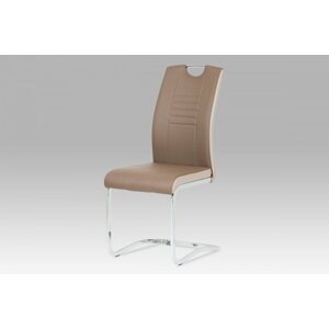 Jídelní židle DCL-406 ekokůže / chrom Cappuccino,Jídelní židle DCL-406 ekokůže / chrom Cappuccino