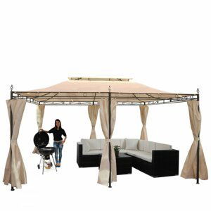 Pergola s boční stěnou 4x3 m WH5140 Dekorhome,Pergola s boční stěnou 4x3 m WH5140 Dekorhome