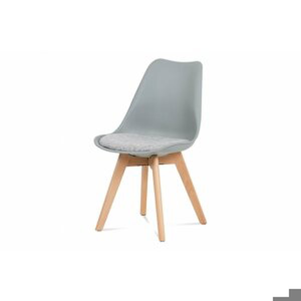 Jídelní židle CT-722 plast / látka / dřevo Autronic Šedá