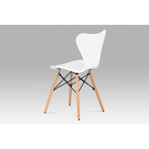 Jídelní židle CT-742 plast / dřevo Bílá,Jídelní židle CT-742 plast / dřevo Bílá
