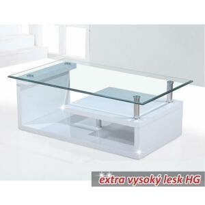 Konferenční stolek, sklo/bílá extra vysoký lesk HG, JULIEN 0000015120 Tempo Kondela