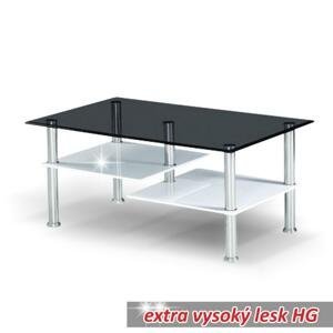 Konferenční stolek, bílá extra vysoký lesk HG / sklo, SVEN 0000043164 Tempo Kondela