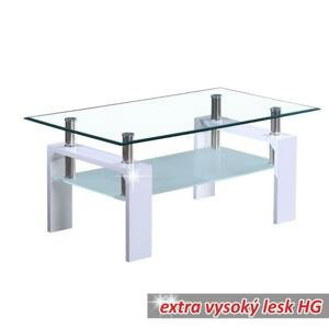 Konferenční stolek, bílá extra vysoký lesk HG / sklo, LIBOR NEW 0000143855 Tempo Kondela