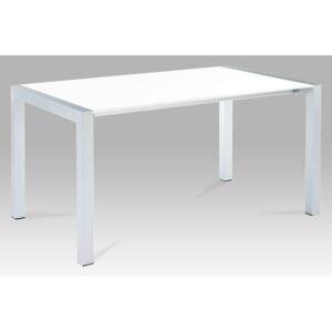 Jídelní stůl, rozkládací, MDF / kov, bílá extra vysoký lesk HG / stříbrná, DARO 0000183924 Tempo Kondela