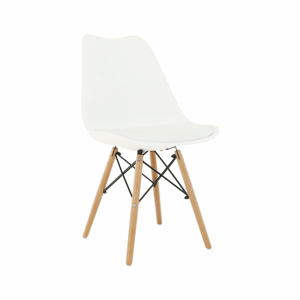 Jídelní židle KEMAL NEW ekokůže / plast / dřevo Bílá,Jídelní židle KEMAL NEW ekokůže / plast / dřevo Bílá