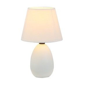 Keramická stolní lampa, bílá, QENNY TYP 12 0000190753 Tempo Kondela